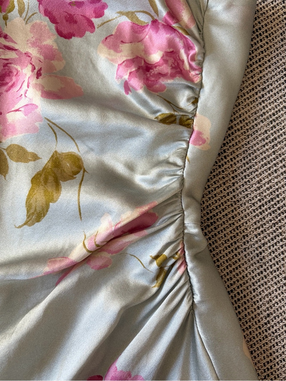 NEW Reformation Anaiis Long Silk Backless Dress Windswept Blue Floral US 6 UK10 - Picture 14 of 16